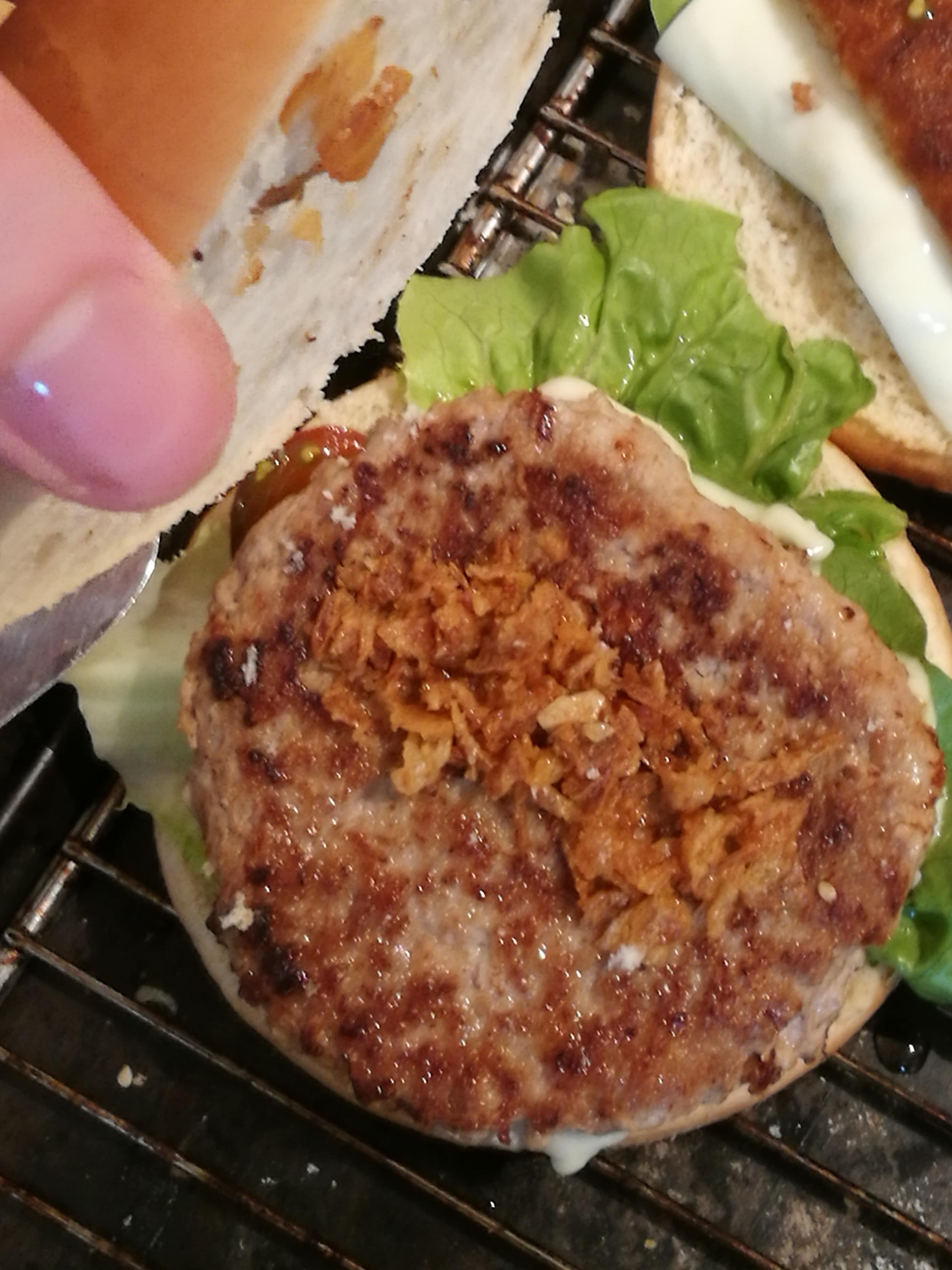 burger with patty top view
